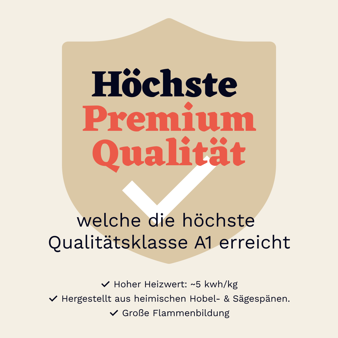 PREMIUM Holzbriketts 960 kg mit Loch - Hoher Heizwert, Wenig Asche, Umweltfreundlich.