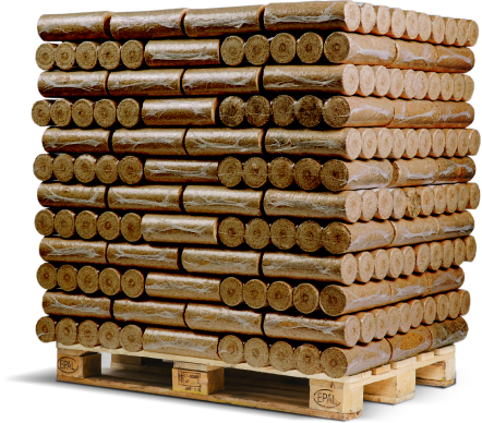 PREMIUM Holzbriketts 960 kg mit Loch - Hoher Heizwert, Wenig Asche, Umweltfreundlich.